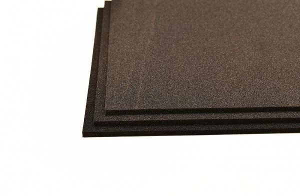 10mm Black Layer Soundproofing Material (stacked sheets side view)