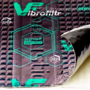 3mm VibroFiltr sound deadening mats (black foil finish with butyl rubber underside shown)