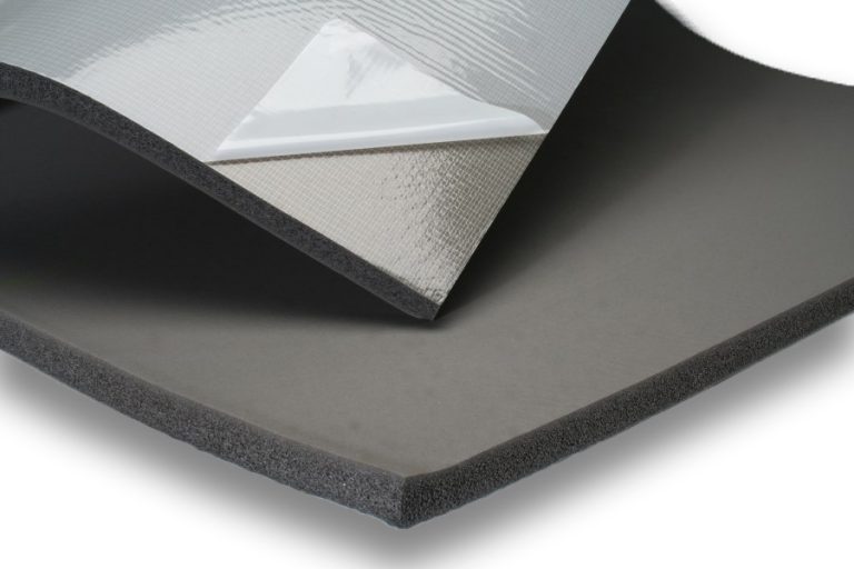 ST-mat made from black flex rubber foam (adhesive side view)