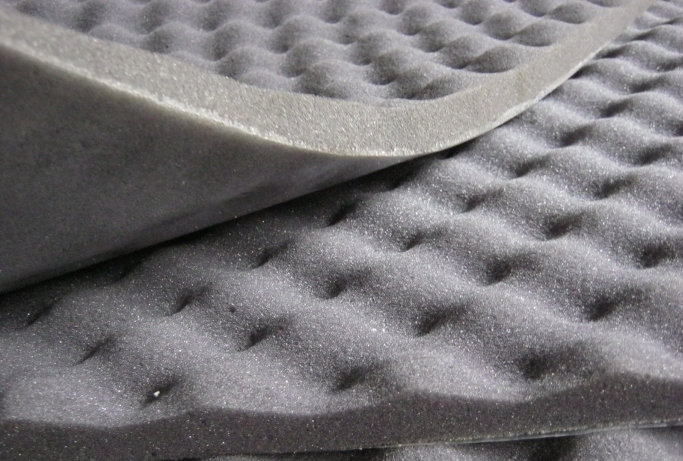 VibroFiltr autoshim acoustic waveform foam staked sheets with a closer look.