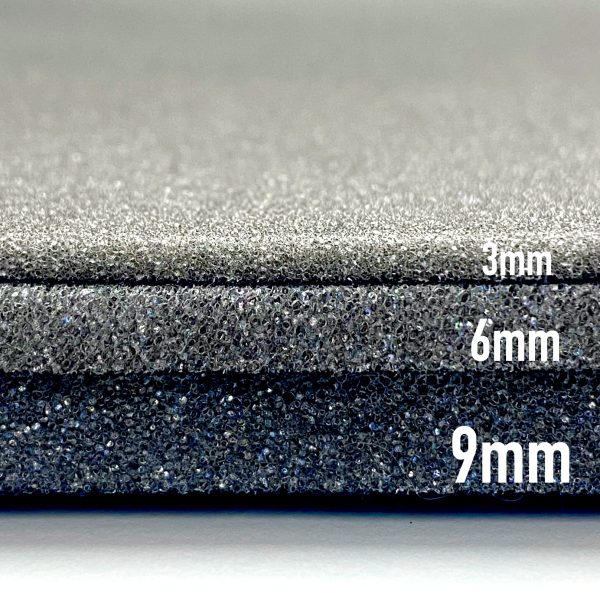 Scrim Foam Thickness Comparison - 3mm, 6mm, 9mm