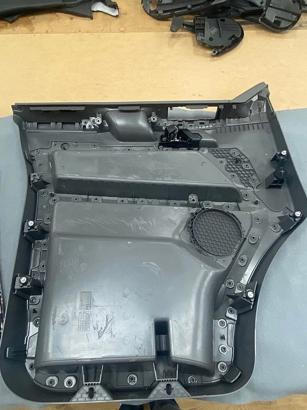 Plastic van door card removed and cleaned before soundproofing