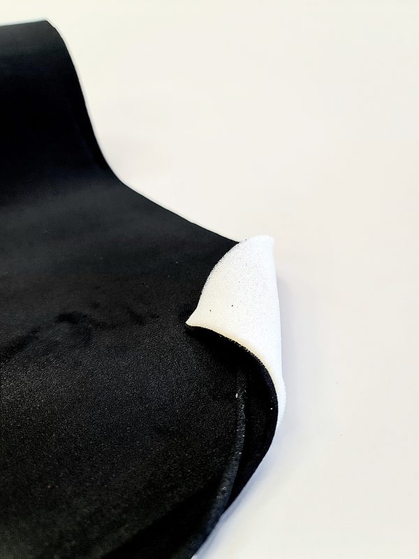 1070 - black headliner material (texture: suede, 4 way stretch)